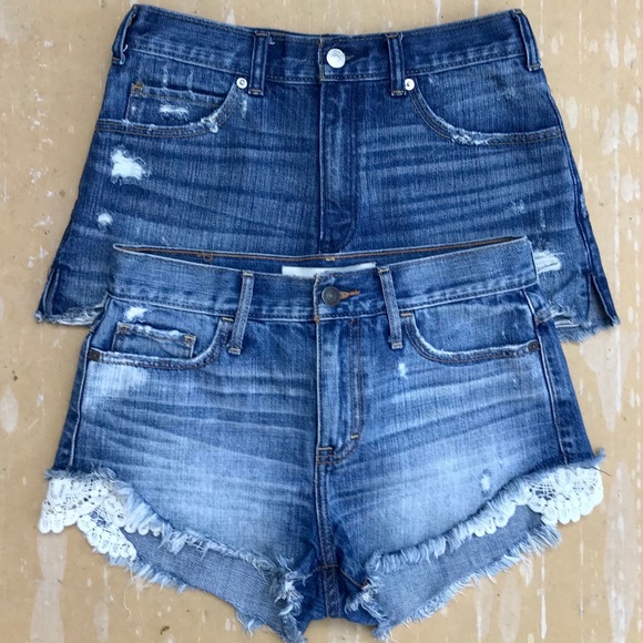 Abercrombie & Fitch Pants - 2 Pairs Abercrombie & Fitch Hi Rise Denim Shorts